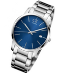 Calvin Klein City Blue Dial Silver Steel Strap Watch for Men - K2G2G14N