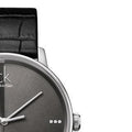 Calvin Klein Accent Black Dial Black Leather Strap Watch for Men - K2Y2X1CU