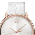 Calvin Klein Accent White Dial White Leather Strap Watch for Men - K2Y2X6KW