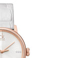 Calvin Klein Accent White Dial White Leather Strap Watch for Women - K2Y2Y6KW