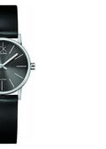 Calvin Klein Minimal Black Dial Black Leather Strap Watch for Women - K7622107