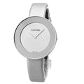 Calvin Klein Chic Silver Dial White Leather Strap Watch for Women - K7N23UP8