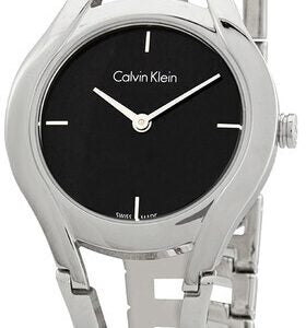 Calvin Klein Class Black Dial Silver Steel Strap Watch for Women - K6R23121