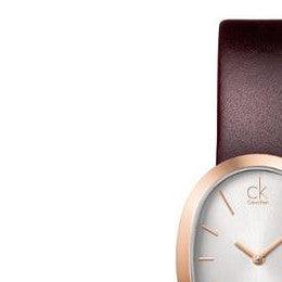 Calvin Klein Incentive White Dial Brown Leather Strap Watch for Women - K3P236G6