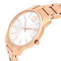 Calvin Klein City White Dial Rose Gold Steel Strap Watch for Men - K2G21646