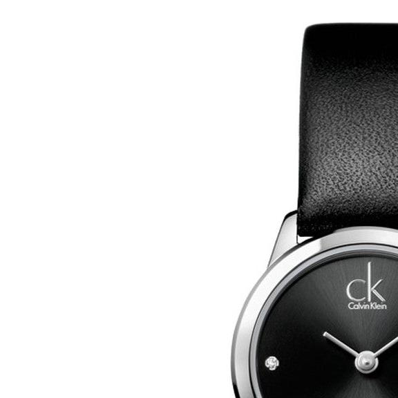 Calvin Klein Minimal Black Dial Black Leather Strap Watch for Women - K3M231CS