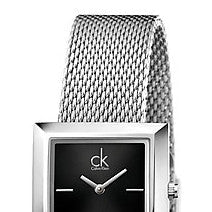 Calvin Klein Mark Black Dial Silver Mesh Bracelet Watch for Women - K3R23121