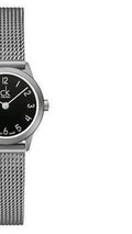 Calvin Klein Minimal Black Dial Silver Mesh Bracelet Watch for Women - K3M53151