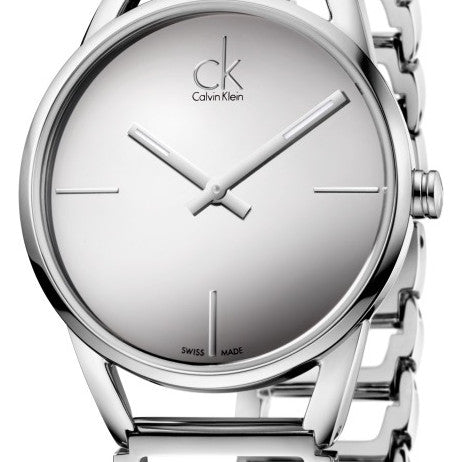 Calvin Klein Stately Silver Dial Silver Steel Strap Watch for Women - K3G23128