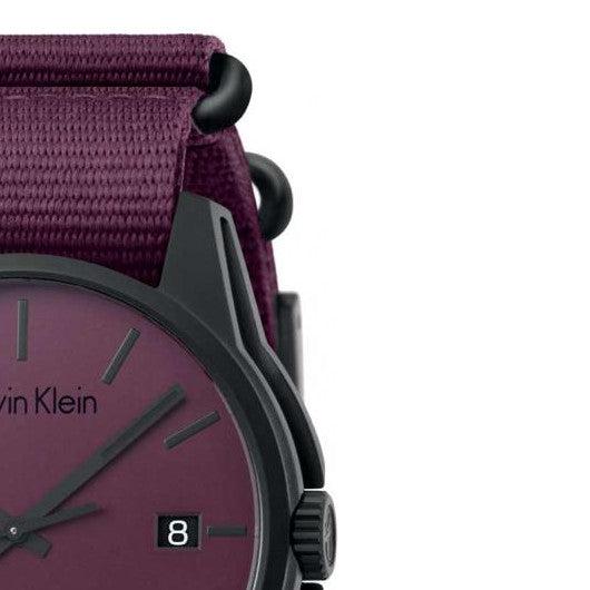 Calvin Klein Tone Maroon Dial Maroon NATO Strap Watch for Men - K7K514UP