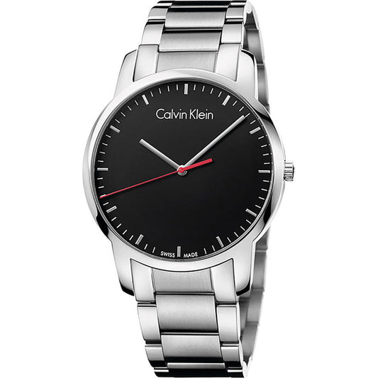 Calvin Klein City Black Dial Silver Steel Strap Watch for Men - K2G2G141