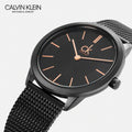 Calvin Klein Minimal Black Dial Black Mesh Bracelet Watch for Women - K3M22421