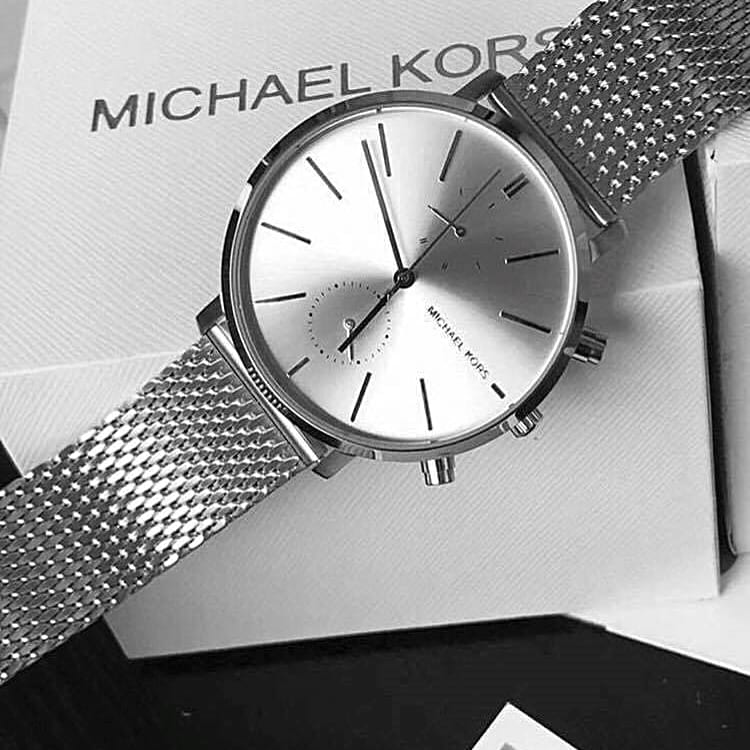 Michael Kors Jaryn Silver Dial Silver Mesh Bracelet Watch for Men - MK8541