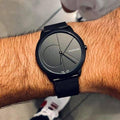 Calvin Klein Minimal Black Dial Black Mesh Bracelet Watch for Men - K3M514B1