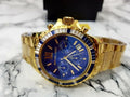 Michael Kors Everest Chronograph Blue Dial Gold Steel Strap Watch for Women - MK5754