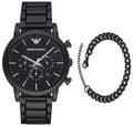 Emporio Armani Luigi Chronograph Black Dial Black Steel Strap Watch For Men - AR1895