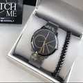 Calvin Klein Minimal Black Dial Black Mesh Bracelet Watch for Men - K3M214X1