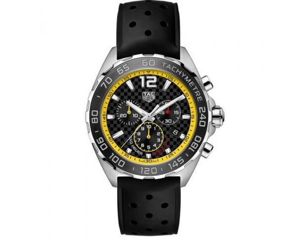 Tag Heuer Formula 1 Chronograph Black Dial Black Rubber Strap Watch for Men - CAZ101AC.FT8024