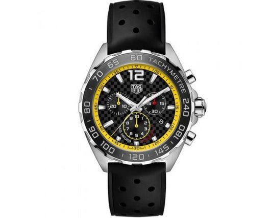 Tag Heuer Formula 1 Chronograph Black Dial Black Rubber Strap Men's Watch - CAZ101AC.FT8024