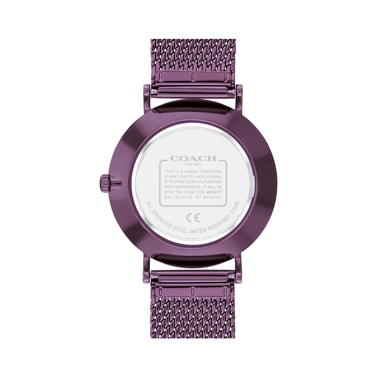 Coach Perry Purple Dial Purple Mesh Bracelet Watch for Women - 14503823