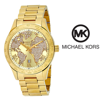 Michael Kors Layton Chronograph Gold Dial Gold Steel Strap Watch for Women - MK5959