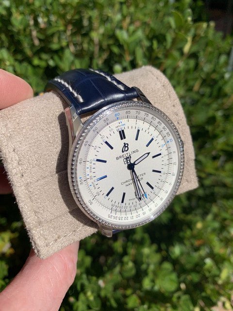 Breitling Navitimer Automatic 41mm White Dial Blue Leather Strap Watch for Men - A173263A1G1P1