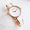 Calvin Klein Seduce White Dial Two Tone Steel Strap Watch for Women - K4E2N616