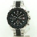 Guess Octane Chronograph Black Dial Two Tone Steel Strap Watch for Men - W1046G1