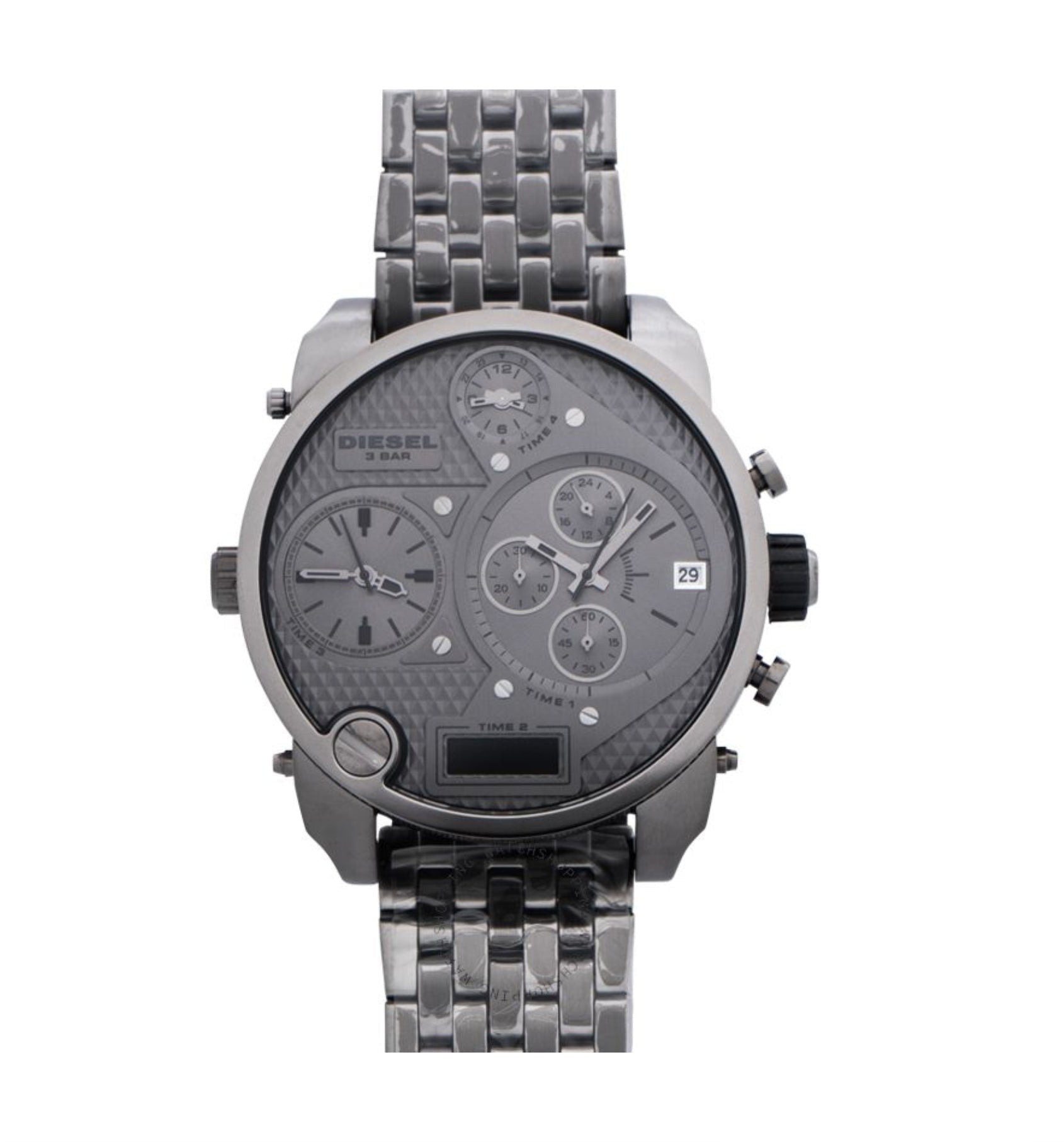 Diesel Mr Daddy 1.0 Gray Dial Gray Stainless Steel Watch For Men - DZ7247