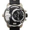 Diesel Little Daddy Black Dial Black Leather Strap Watch For Men - DZ7256