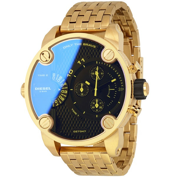 Diesel Mr Daddy Blue Dial Gold Stainless Steel Watch For Men - DZ7347