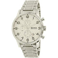 Hugo Boss Aeroliner Chronograph White Dial Silver Steel Strap Watch for Men - 1513182