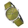 Calvin Klein City Green Dial Green Leather Strap Watch for Men - K2G211WL