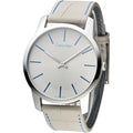 Calvin Klein City Silver Dial Grey Leather Strap Watch for Men - K2G211Q4