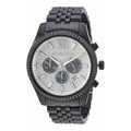 Michael Kors Lexington Chronograph Crystal Dial Black Steel Strap Watch for Men - MK8605