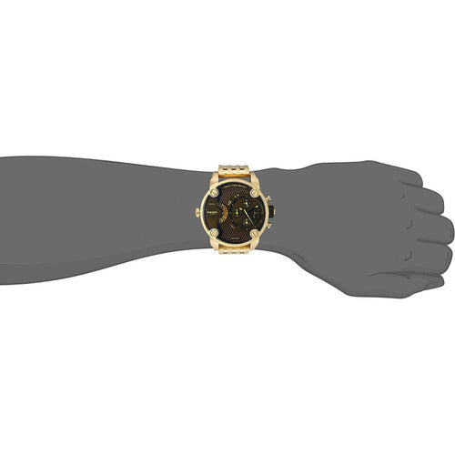 Diesel Mr Daddy Blue Dial Gold Stainless Steel Watch For Men - DZ7347