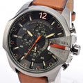 Diesel Mega Chief Quartz Chronograph Brown Leather Watch For Men - DZ4343