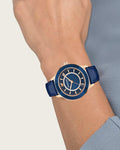 Swarovski Octea Lux Blue Dial Blue Leather Strap Watch for Women - 5414413