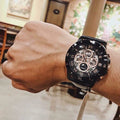 Fossil Grant Sport Automatic Skeleton Black Dial Black Leather Strap Watch for Men - ME3138