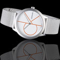 Calvin Klein Minimal White Dial Silver Mesh Bracelet Watch for Women - K3M52152