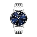 Emporio Armani Kappa Quartz Blue Dial Silver Steel Strap Watch For Men - AR80010