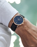 IWC Portofino Automatic Blue Dial Black Leather Strap Watch for Men - IW356522