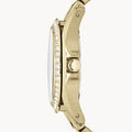 Fossil Riley Gold Dial Gold Steel Strap Watch for Women - ES3203