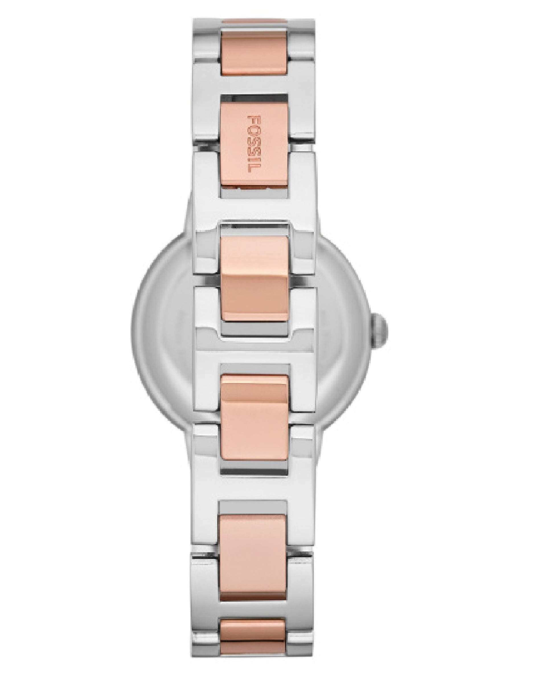 Fossil Virginia Rose Gold Dial Two Tone Steel Strap Watch for Women - ES3405