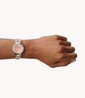 Fossil Virginia Rose Gold Dial Two Tone Steel Strap Watch for Women - ES3405