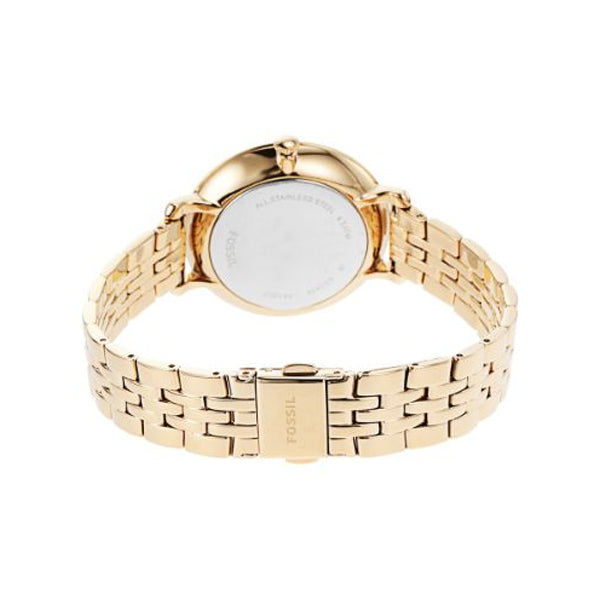 Fossil Jacqueline White Dial Gold Steel Strap Watch for Women - ES3434