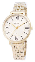 Fossil Jacqueline White Dial Gold Steel Strap Watch for Women - ES3434