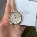 Fossil Jacqueline White Dial Sand Leather Strap Watch for Women - ES3487