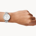 Fossil Jacqueline White Dial Silver Steel Strap Watch for Women - ES3545