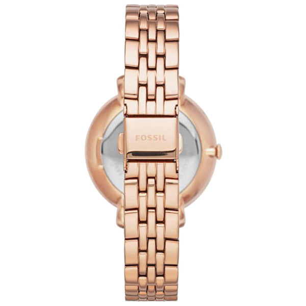 Fossil Jacqueline Rose Gold Dial Rose Gold Steel Strap Watch for Women - ES3546